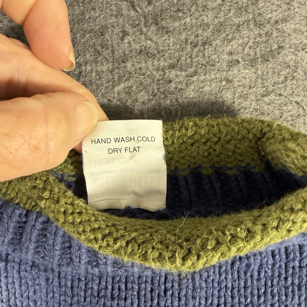 Mulberry Bush Boys Size 4T Blue Green Dinasour Roll Neck Knit Sweater Ski Cotton - Picture 6 of 6